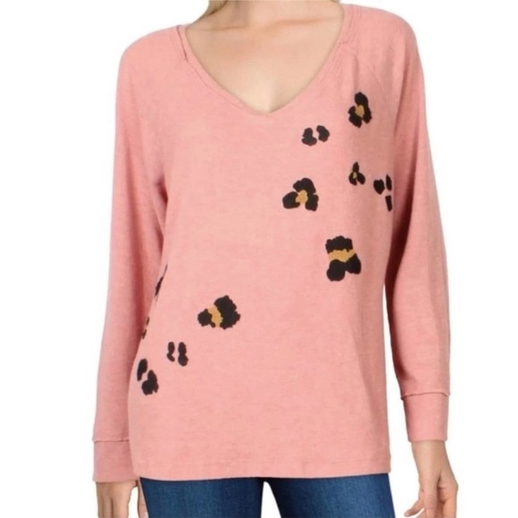Anthropologie Maronie Printed Long Sleeve Top Mauve Pink. Size Small. - Picture 1 of 5